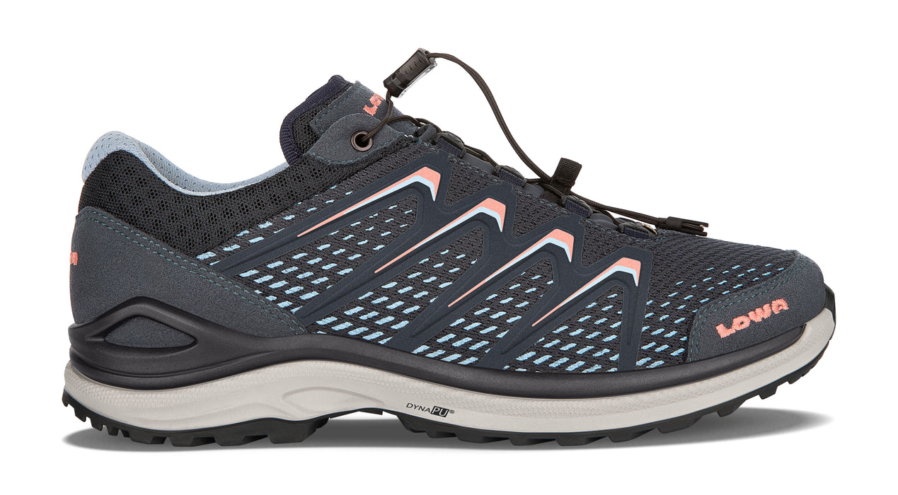 LOWA Maddox GTX Lo naisten ulkoilukenkä, Steel Blue/Salmon