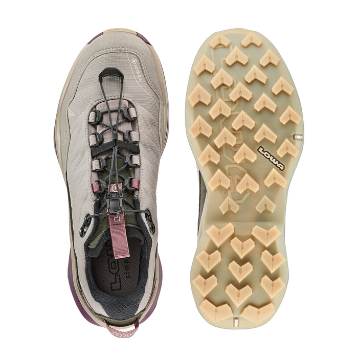 LOWA Maddox PRO GTX Lo naisten ulkoilukenkä, pikanauhoitus, desert/old rose